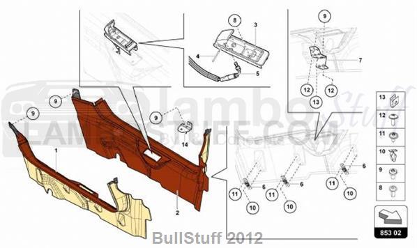 2018 Lamborghini AVENTADOR S ARABIA PILLAR TRIM (853.02.00)